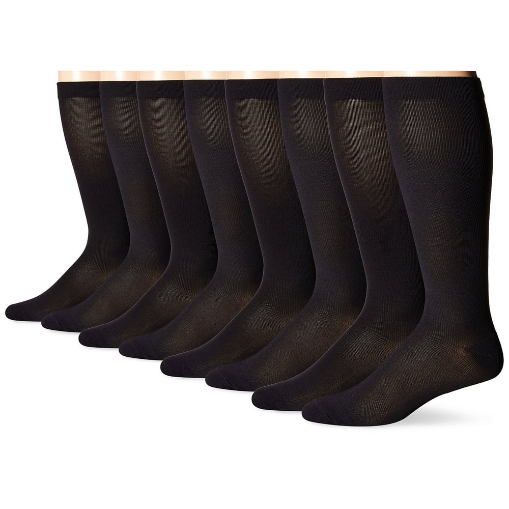 MediPeds - MediPEDS Men's 4 Pack Mild Compression Over The Calf Socks