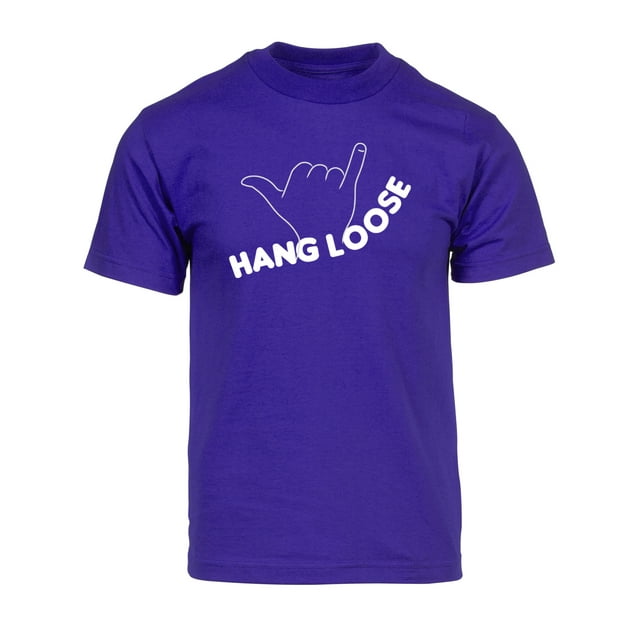 Gravity Threads Hang Loose Mens Short-Sleeve T-Shirt - Purple - X-Large