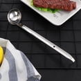 thumbnail image 6 of Mobutofu 4Pcs Stainless Steel Spoons for Home Kitchen Bar Long Handle Hanging Hook Silver 13.36In Serving Spoons, 6 of 7