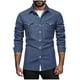 thumbnail image 1 of pstuiky Camisas de manga larga de invierno para hombre, Camiseta lisa de manga larga con cuello vuelto para hombre, blusa informal, elegante, cómoda, con bolsillos y botones xxl, 1 of 6