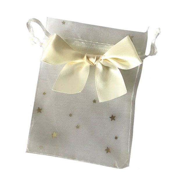 Ounissouiy Bolsa de tul de 30 Uds., exquisita bolsa con cordón, bolsas de jabón, cordón de bolsillo para dulces, embalaje de joyería, cinta Kits de decoración para fiestas
