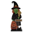 thumbnail image 4 of Adorno de de calabaza para Halloween, artesanías de madera, obra de arte coleccionable, decoración de Halloween para casa encantada, accesorios Estilo D Macarena signo de halloween, 4 of 8