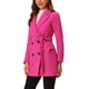 thumbnail image 4 of Abrigo de trench de longitud media con cinturón y doble botonadura para mujer Inspire Chic en rojo rosa, 4 of 7