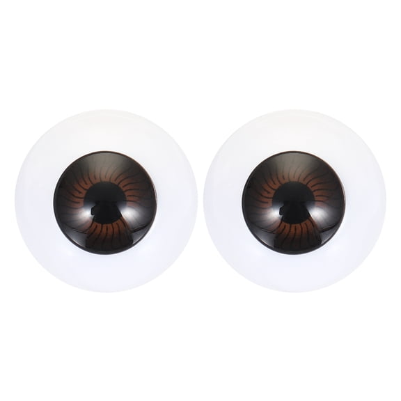 Uxcell 24mm Doll Eyes,1 Pair Realistic Acrylic Eyes Plastic Half Eyeballs for Dolls Masks Halloween Props Art Craft, Dark Brown