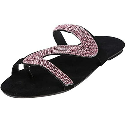 

Shiny Flat Sandals for Women Casual Summer Beach Travel Slipper Toe Post Flip Flop PU Layer Rubber Sole New