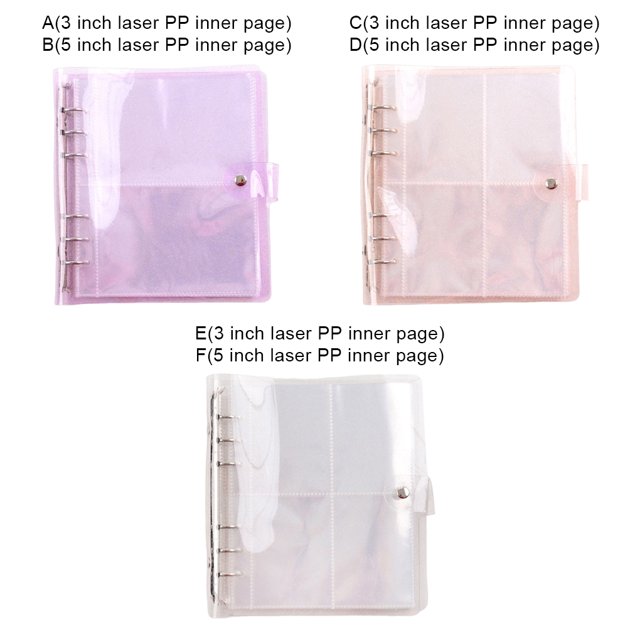 Photo Album Transparent Visible PVC Reusable Children Baby Picture Holder Compartments Rectangular Collect Book Liner Case White 5 Inch