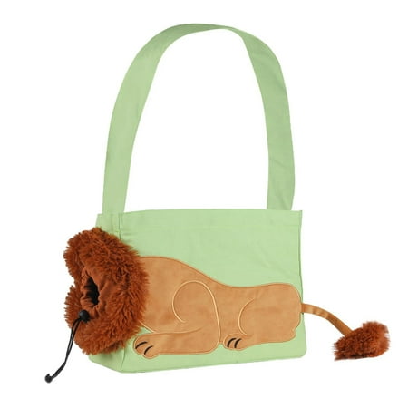 Leadrop Pet Out Shoulder Bag Lion-Shaped Show Head Canvas Cat Carrier Sling Bag Outdoor Travel Pet Carrying Bag for Small Cats Dogs