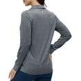 thumbnail image 4 of MoFiz Women's Long Sleeve Golf Polo Shirts Quick Drying Casual Workout Tops Shirts Drak gray M, 4 of 9
