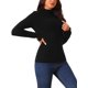 thumbnail image 4 of INSPIRAR CHIC Suéter de manga larga con cuello alto y puños esponjosos para mujer, casual, ajustado, talla XL, negro, 4 of 5