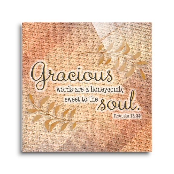Gracious Words Sweet Soul Orange Cream 12 x 12 Glass Wall Hanging Sign