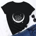 thumbnail image 1 of ICHUANYI Clearance Women's Summer Loose Pullover Print Round Neck Short Sleeve Top Short Sleeve Round Neck Top/Shirt(Black, S) ICHUANYI WER2023081113069, 1 of 6