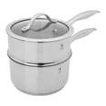thumbnail image 1 of HENCKELS Aragon 2,4 L Casserole Ronde en Acier Inoxydable avec Cuiseur Vapeur, Argent, 1 of 7