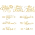 thumbnail image 1 of 9 pegatinas autoadhesivas de 1,6 x 1,6 pulgadas con forma de flecha de bendición, doradas, con palabras inspiradoras, de metal dorado., 1 of 9
