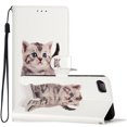 thumbnail image 2 of Wallet Case for iPhone SE 2022/2020, for iPhone 8/iPhone 7 with Colorful Painting PU Leather Magnetic Flip Cover, Soft TPU Shockproof Card Slots Holder Kickstand Protective Case,Cat, 2 of 8