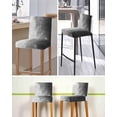 thumbnail image 5 of Black Grey Ombre Bar Stool Covers Set of 2, Coastal Beach Modern Abstract Art Stretch Washable Bar Chair Covers with Backs, Removable Pub Counter Height Chair Cover for Kitchen Dining Room Cafe, 5 of 7