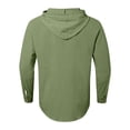thumbnail image 3 of RUTAYY Men's Shirts Long Sleeve Casual Solid Color Hooded Cardigan Button Down Comfortable Breathable Vacation Playful Blouse, 3 of 5