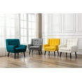 thumbnail image 4 of Mid Century Modern Tufted Upholstered Accent Reading Chair With Solid Wood Legs, 4 of 8