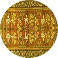 thumbnail image 1 of Ahgly Company Machine Washable Indoor Round Persian Yellow Traditional Area Rugs, 8' Round, 1 of 4