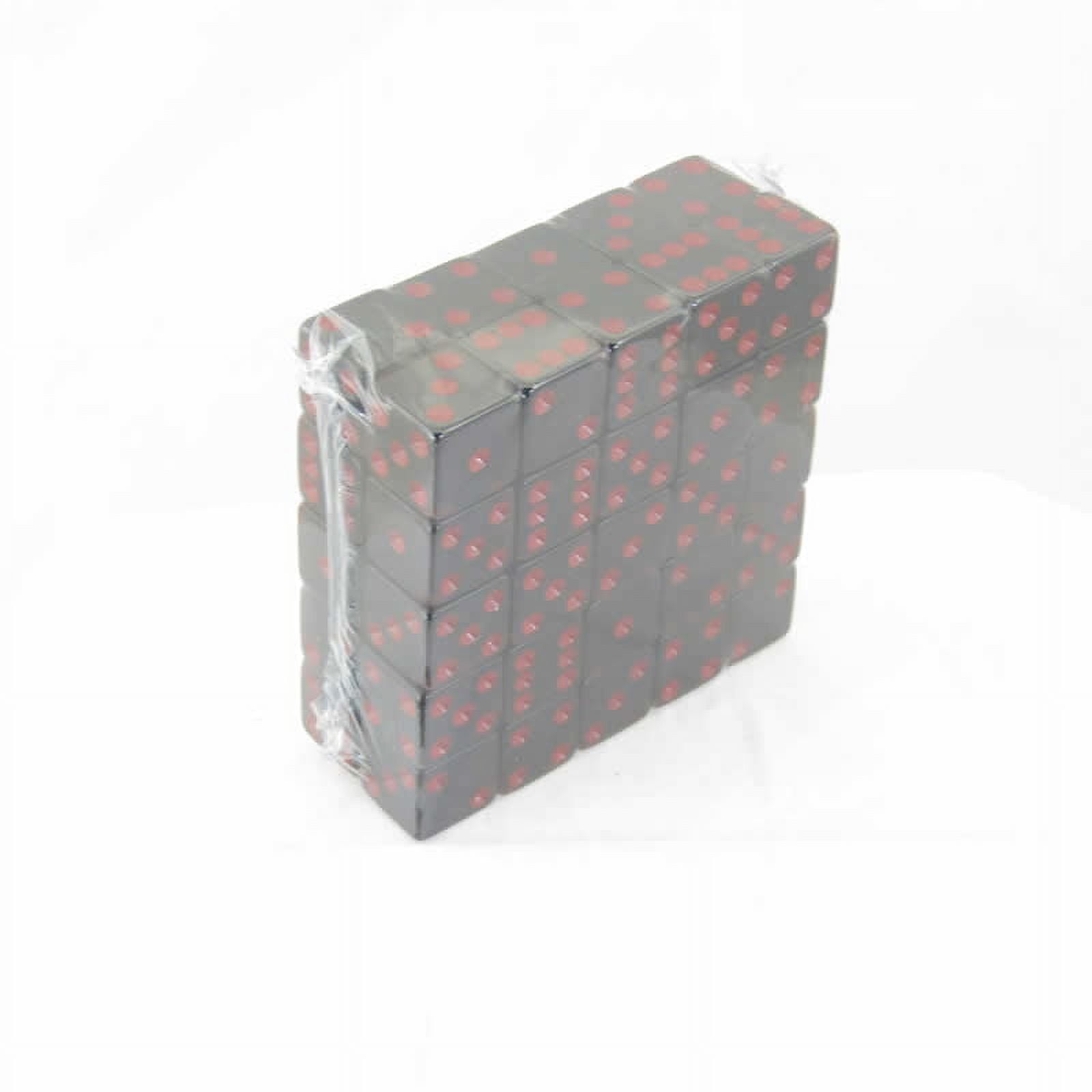Smoke Transparent Dice with Red Pips Square Corners D6 16mm (5/8in) Set of 50 Wondertrail