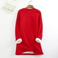 thumbnail image 4 of Miluxas Women's Sherpa Lined Sweatshirts Casual Crewneck Fleece Pullover Winter Warm Thick Long Sleeve Solid Tops Red 10(XL), 4 of 6