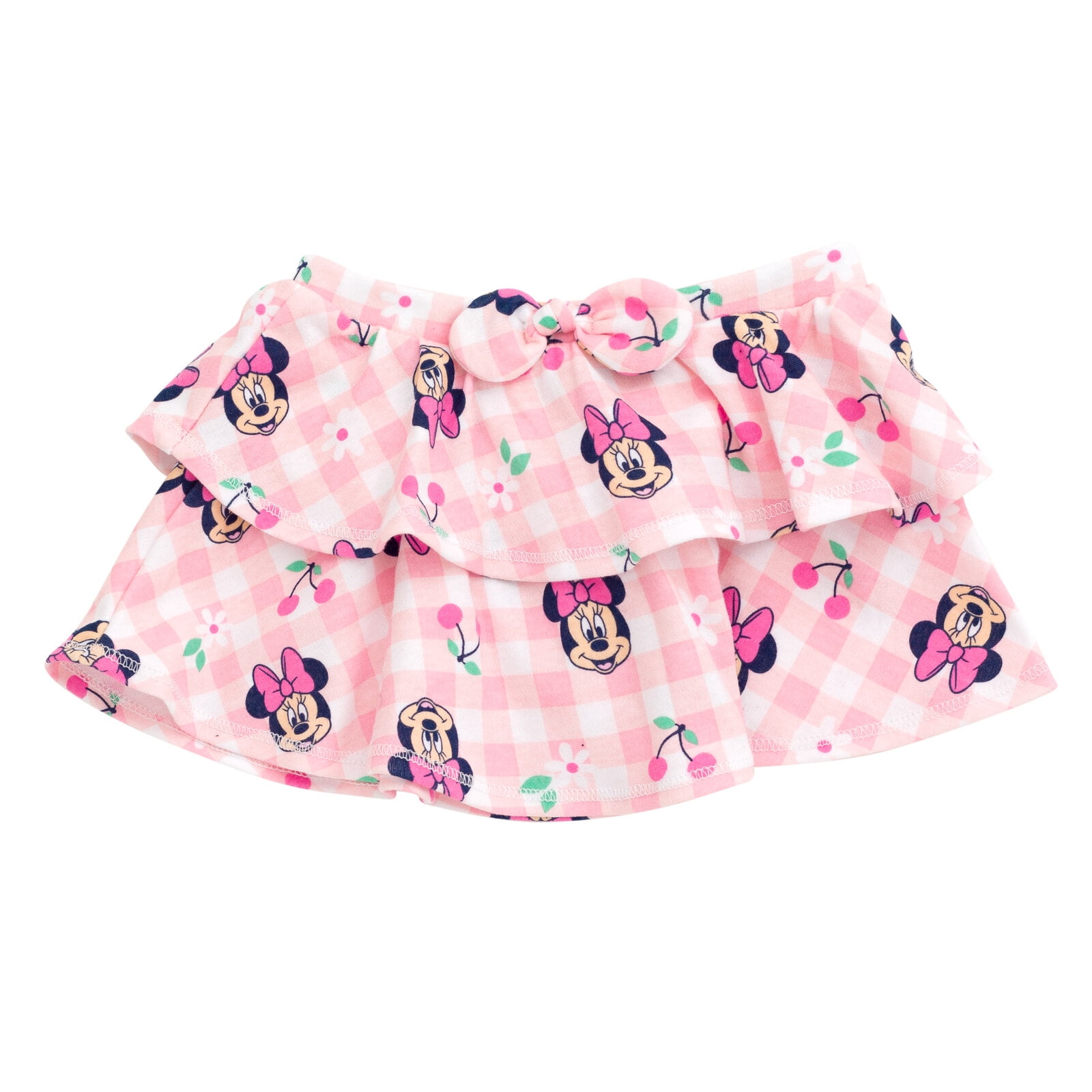 Disney Minnie Mouse Bodysuit, Skirt and Headband 3 Piece Outfit Set Gingham Newborn to Infant