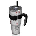thumbnail image 2 of 40oz Tumbler,Multicolor Christmas Snowflake Pattern Insulated Tumblers with Removable Handle,Stainless Steel Double Vacuum Coffee Tumbler Cup with Straw for Home,Office,Travel,Party, 2 of 5