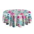 thumbnail image 5 of Pioneer Flower Floral Print Pattern Round Tablecloth 60"x60",Wrinkle Wipeable Table Cloth for Kitchen Dining Room Picnic Patio Party, 5 of 6