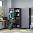 thumbnail image 2 of Letaya Metal Garage Storage Cabinets with Lock Door and Adjustable Shelves, Steel Tool Cabinets for Home,Office,Warehouse Organisieren (Black Grey, 72" H), 2 of 16