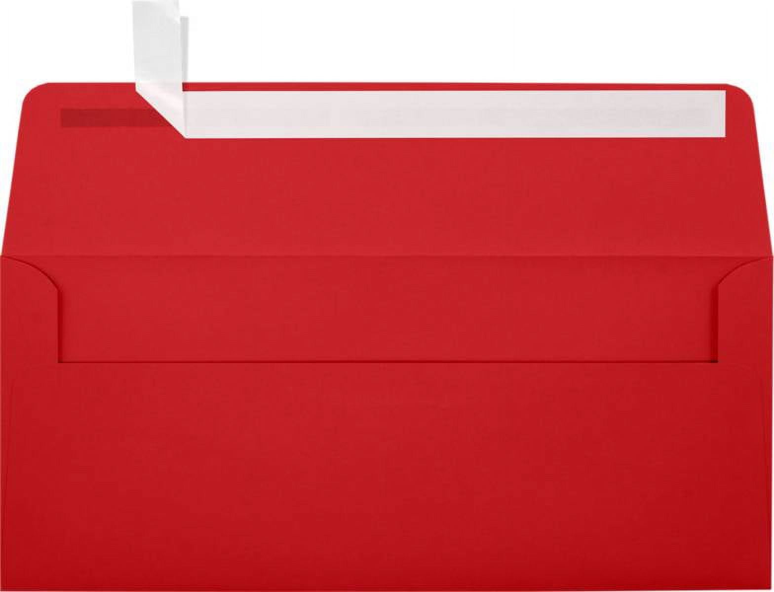 Luxpaper #10 Square Flap Envelope, 4 1/8 X 9 1/2, Ruby Red, 50/Pack