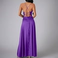 thumbnail image 5 of Cavosen Corset Dress for Women Sexy Purple Elegant Spaghetti Strap Sleeveless Long Dress Party Dress Side High Split Ankle Length Maxi Dress Flowy Backless Bodycon Wrap Wedding Guest Dress, 5 of 5