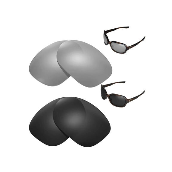Walleva Polarized Titanium   Black Replacement Lenses For Oakley Pulse Sunglasses