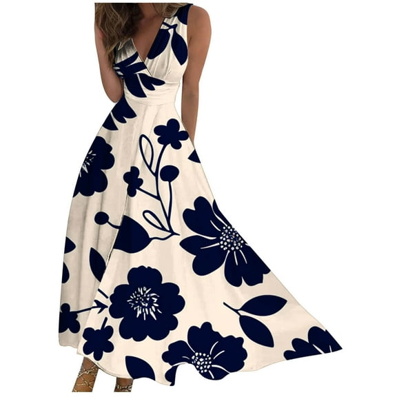 Cavosen Fall Dress for Wedding Guest V Neck Sleeveless Midi Evening Gowns Ball Dress Elegant Wedding Guest Cocktail Party Dress