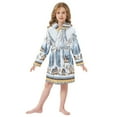 thumbnail image 6 of FORMRS Niños Bathrobe Unisex Hooded Robe Soft Plush Pajamas Sleepwear, Size 7-9T, Winter Village, 6 of 7