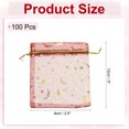 thumbnail image 2 of Uxcell Organza Bags, Sheer Moon Star Mesh Bags Drawstring Gift Bags Bulk Party Favor Bag Jewelry Pouches Red-Gold 3.5" x 5", 2 of 6