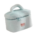 thumbnail image 2 of Bolsa de maquillaje de felpa, bonita bolsa de cosméticos de viaje para uso diario, dormitorio, viaje de negocios. Azul, 2 of 9