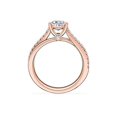 thumbnail image 2 of 0.70 Ct Brilliant Oval Shape Solitaire with Accents Genuine Diamond Beautiful Wedding Ring for her Solid 18K Rose Gold Size 7, 2 of 8