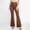 Coffee, variant on Women's Elastic High Waisted Flared Pant Classic Pull On Wide Leg Dress Pants Business Casual Office Work Pants