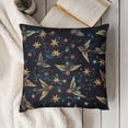 thumbnail image 2 of Flower Hummingbirds Embroidery Print Pillow Cover Style Farmhosue Decor Body Pillow Case Cover with Hidden Zipper, 2 of 5