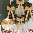 thumbnail image 5 of CEklwe 12Pcs Velvet Ribbon Bows Christmas Tree Decorations, Xmas Ornaments for Tree Home Party Front Door Wreath Holiday Decor (Khaki), 5 of 15