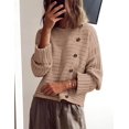 thumbnail image 4 of Suéter PRETTYGARDEN Otoño 2025 Cuello Redondo con Botones Caqui Talle S, 4 of 5