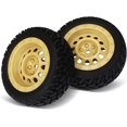 thumbnail image 3 of LINLIN 4PCS 75mm RC Rally Car Tyres Grain Rubber Tires and Vintage Plastic Wheel Rims 12mm Hex Compatible with 1:10 RC On Road Car for Traxxas Tamiya HSP HPI Kyosho, 3 of 8