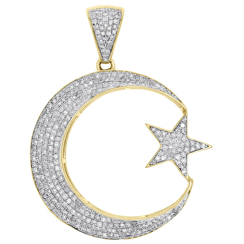 JFL Diamonds & Timepieces - 10K Yellow Gold Diamond Islamic Crescent