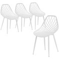 thumbnail image 1 of HOMCOM Plastic Dining Chairs Set of 4 Kitchen Chairs with Hollow Back White, 1 of 10