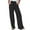 Black-01, variant on REALiKUN Women Casual Wide Leg Pant Elastic Waist Wide Leg Linen Pant Loose Long Palazzo Trousers with Pockets