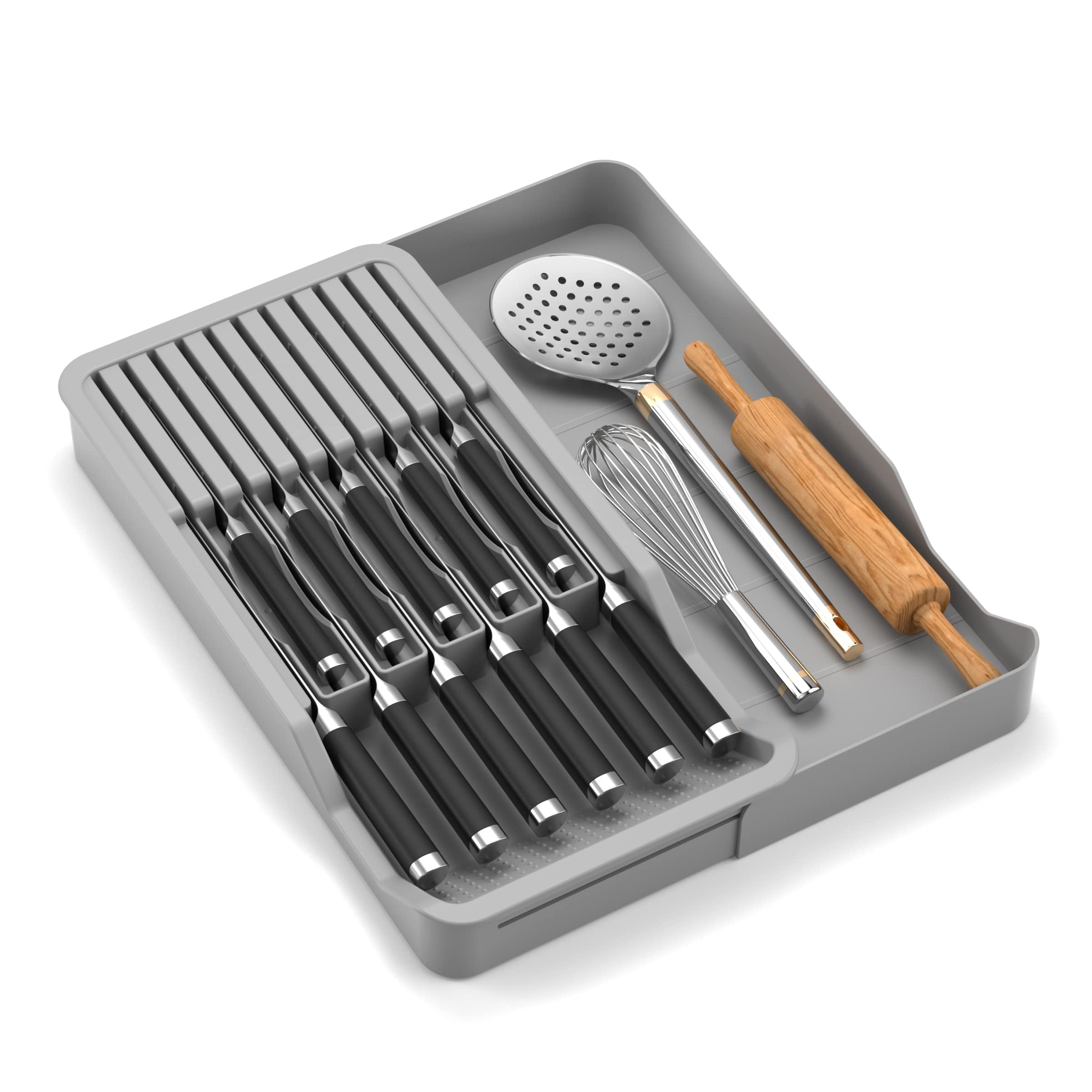 InDrawer Knife Block,Kitchen Knife Drawer Organizer,2 Tier Knife
