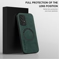 thumbnail image 3 of Mantto for Samsung Galaxy A13 5G Case Compatible with MagSafe Charging, Vegan PU Leather Slim Classic Luxury Elegant Thin Drop Protection Protective Cover for Samsung Galaxy A13 5G, Green, 3 of 9