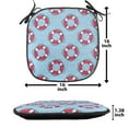 thumbnail image 5 of Coastal Chair Seating Cushion Set of 6, Pattern with Floating in Ocean Swimming Urgency SOS Protection, Seat Pads for Office with Anti-slip Backing, 16"x16", Pale Blue Pink White, by Ambesonne, 5 of 7