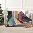thumbnail image 7 of Yayeee Throw Blanket for Couch Soft Warm 50" x 60" Sofa Chair Bed Decoration, Colorful Black, 7 of 7