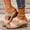 🔥 Khaki, variant on Msgweeeg Womens Sandals Comfortable Womens Walking Shoes Women's Fashionable Casual Spring and Summer Versatile Plus Size Beach Wedge Heels Solid Color Peep Toe Open-Toe Sandals