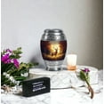 thumbnail image 6 of JAGASY Deer Funeral Urns for Boy & Girl - Forest Sunset Decorative Small Urn for Ashes Adult Male - Brown Urn for Human Ashes Keepsake - Mini Cremation Urns for Friend - (3 Inch), 6 of 7